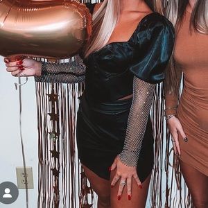 Rhinestone sleeved shirt